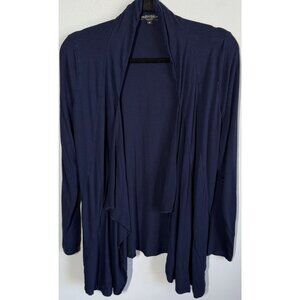 Urban Coco Women Navy Blue Waterfall Cardigan Long Sleeve Size M Office Business